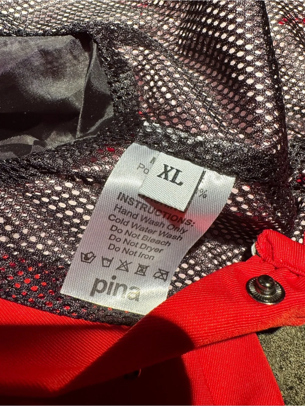 Pina Coat Red Dog Rainjacket Raincoat Pockets Reflective Strips XL fits Medium